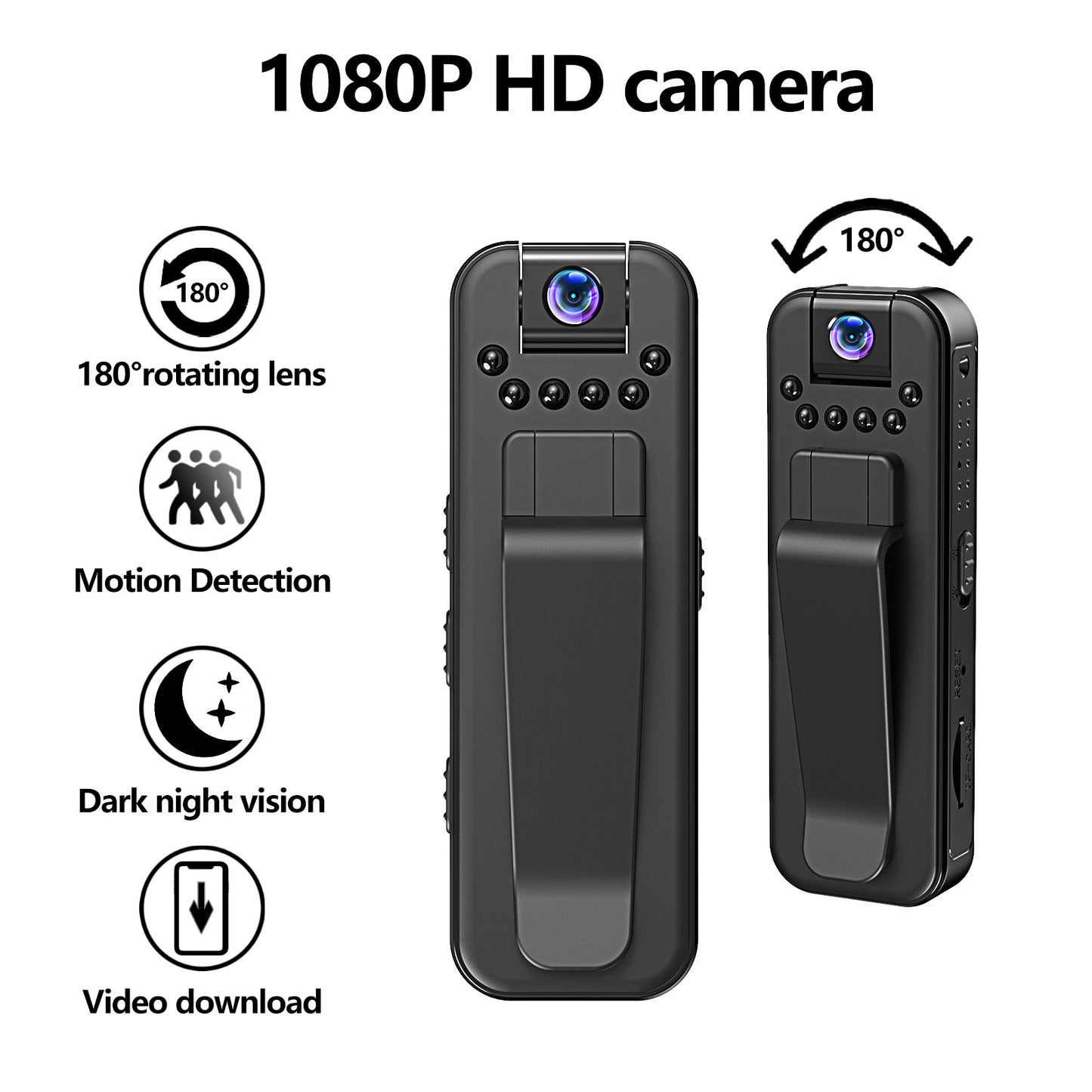 Zypcam™- Clip Action Camera 1080P